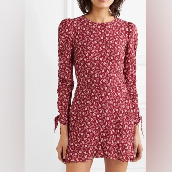 Reformation Lucita Floral Wrap Long Sleeves Mini Dress Sz 0 - Picture 1 of 9